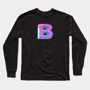 B Letter Retro 3D Long Sleeve T-Shirt